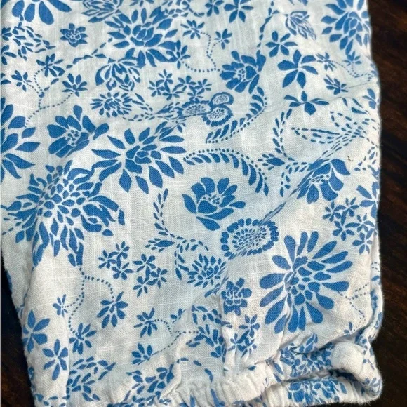 LOFT Floral Blue and White Long Sleeve Summer Dress - Picture 4 of 10